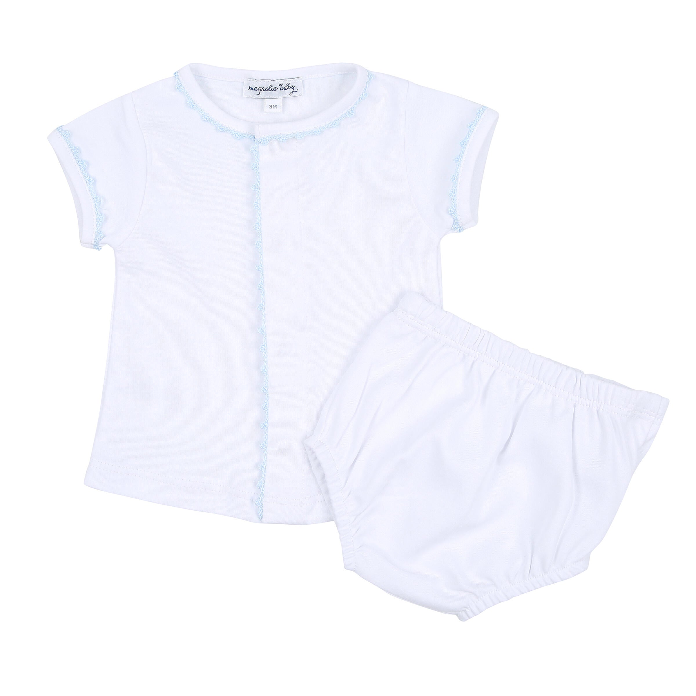 Baby Joy Emb Crochet Trim Ruffle Diaper Set LB - Born Childrens Boutique