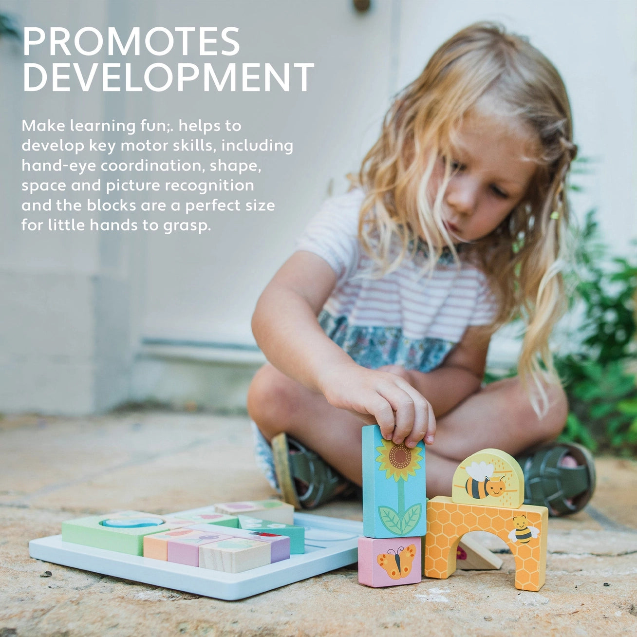 Spring Garden Block Wooden Puzzle - Born Childrens Boutique