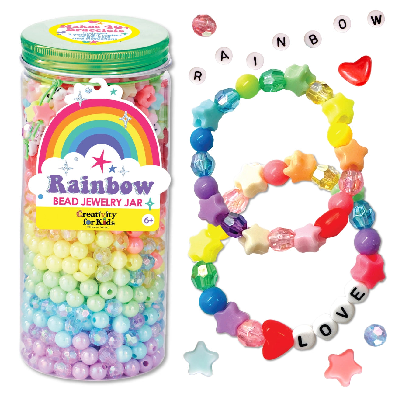 Bead Jewelry Jar Rainbow - DIY Bracelet - Born Childrens Boutique