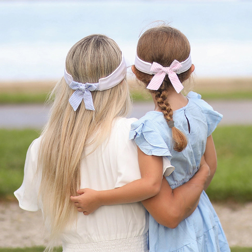 Pastel Hearts Bow Visor - Born Childrens Boutique