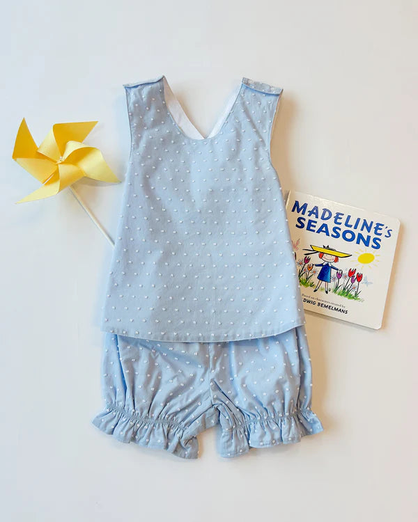 Bettye Bloomer Set - Sarasota Sky Dallas Dot - Born Childrens Boutique