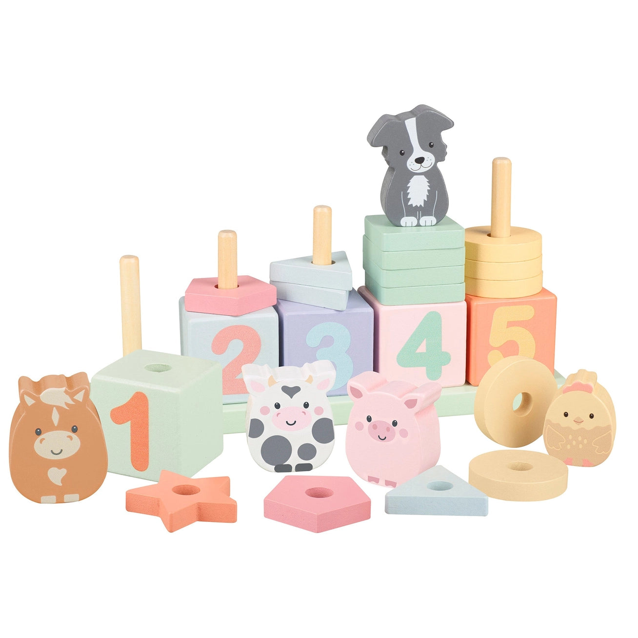 Farmyard Wooden Animal Counting Game - Born Childrens Boutique
