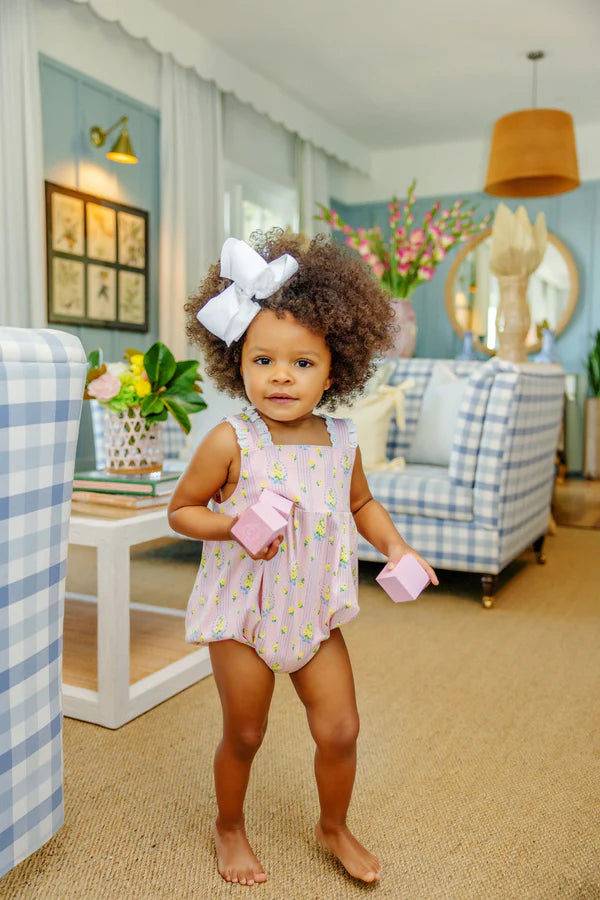 Branham Bubble - Central Park Posies with Worth Avenue White Eyelet - Born Childrens Boutique