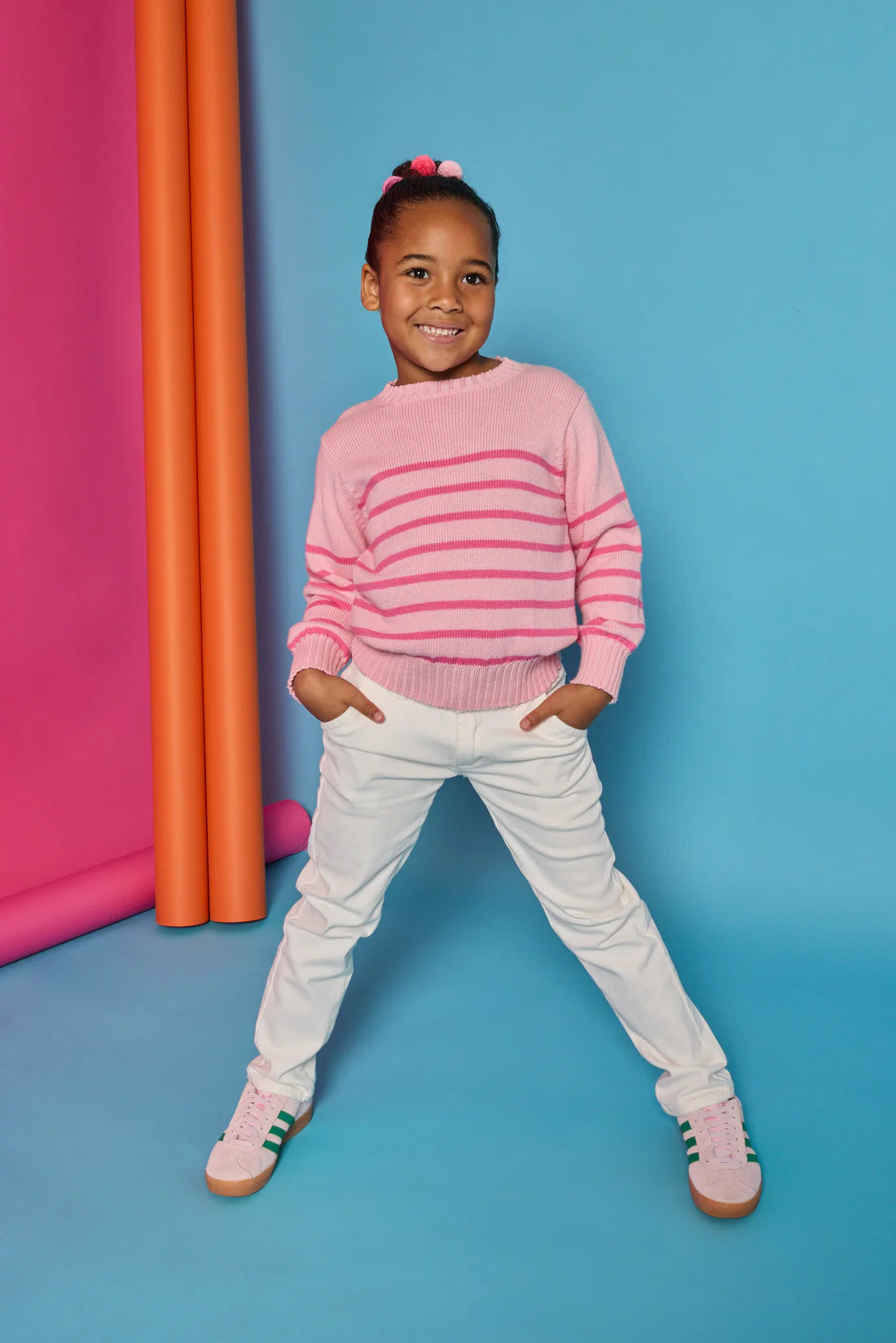 Pre-Order Striped Sweater - Pink - Born Childrens Boutique
