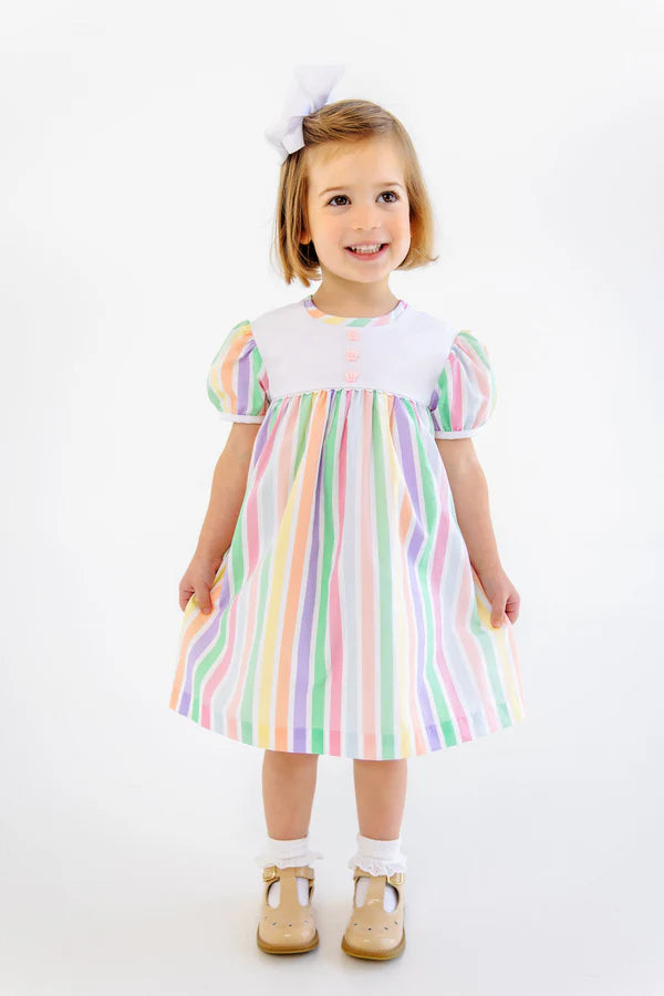 Short Sleeve Brigantine Dress - Southampton Stripe with Worth Avenue Stripe - Born Childrens Boutique
