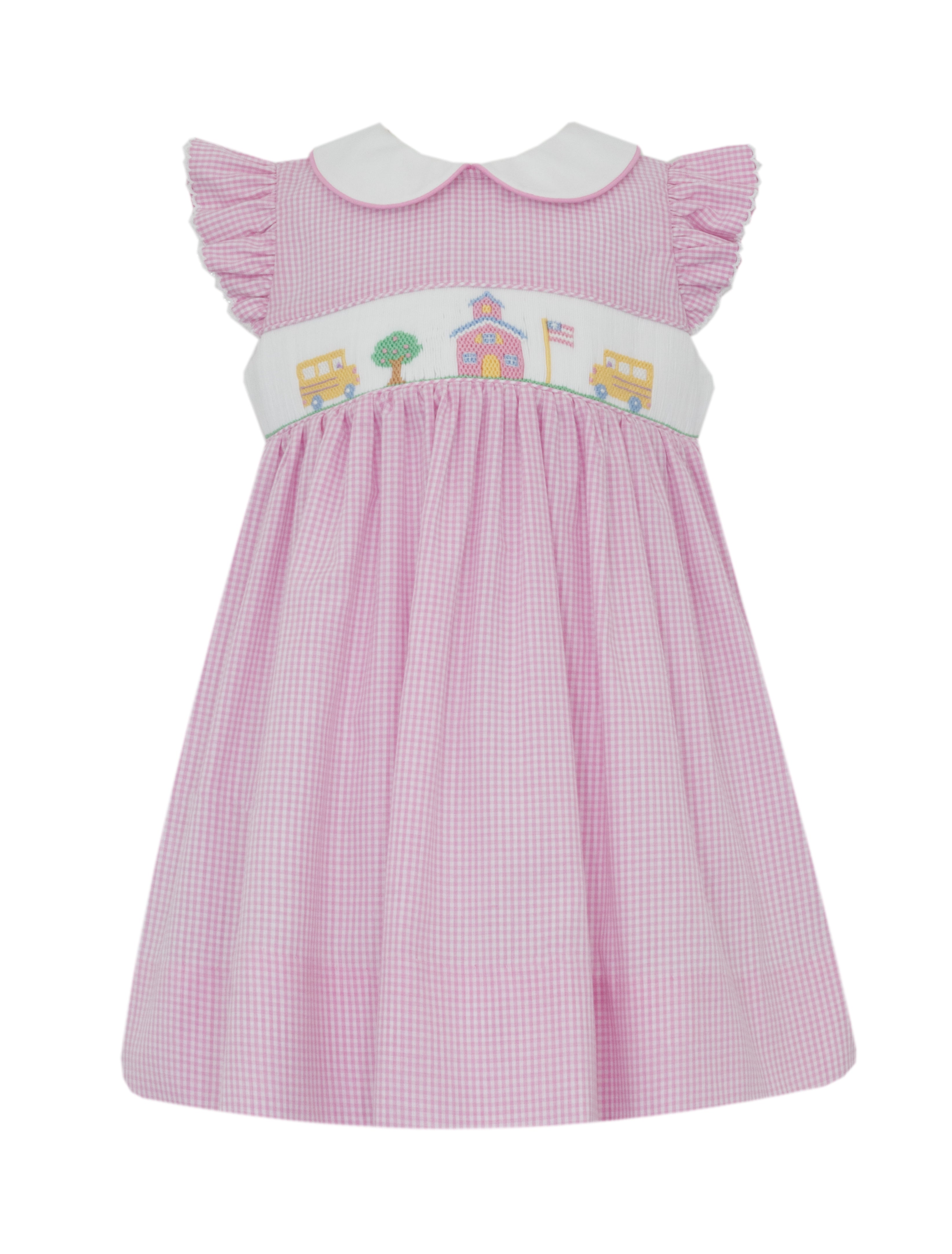 School House Girl Pink Gingham Dress