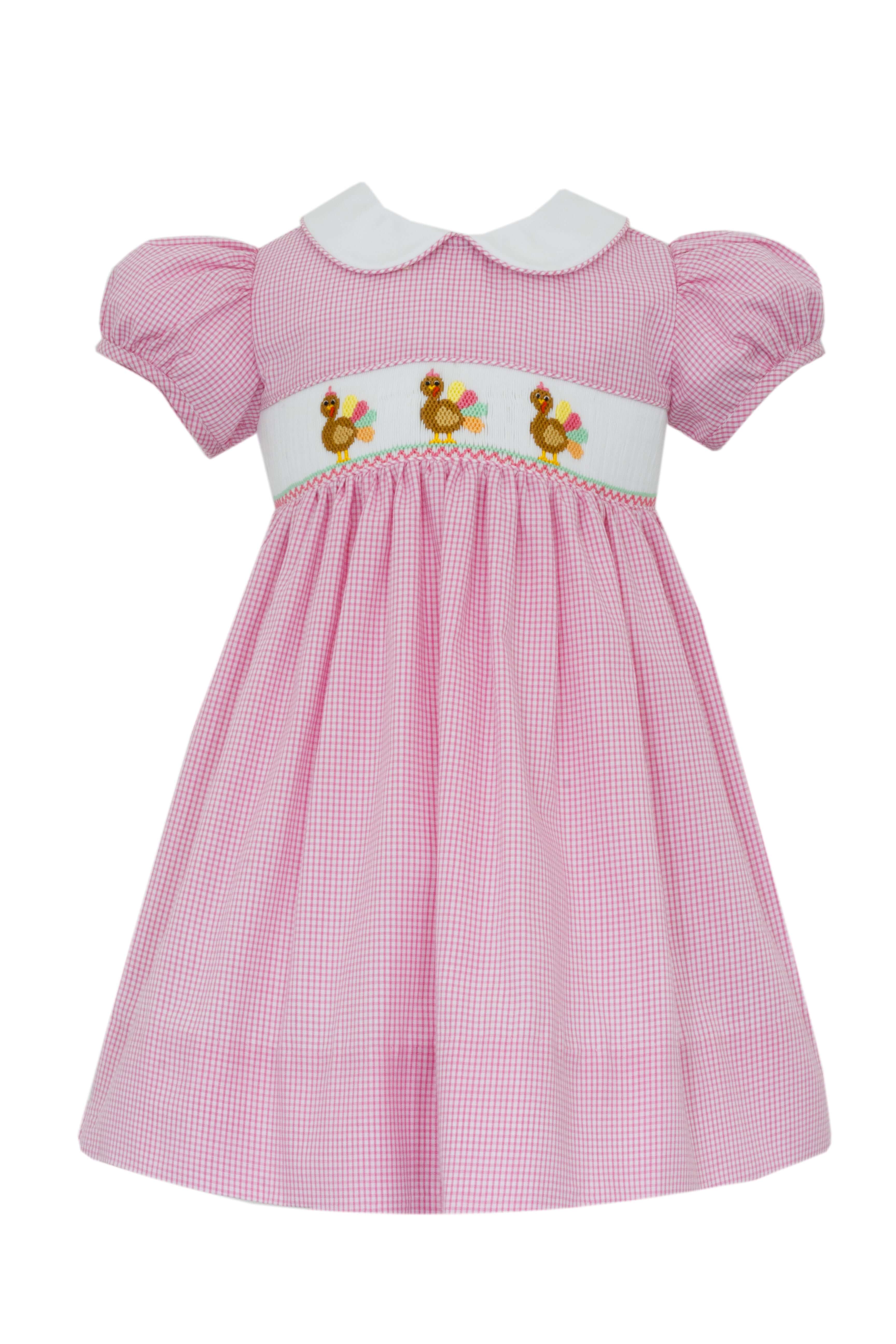 Turkey Pink Check Dress - Born Childrens Boutique