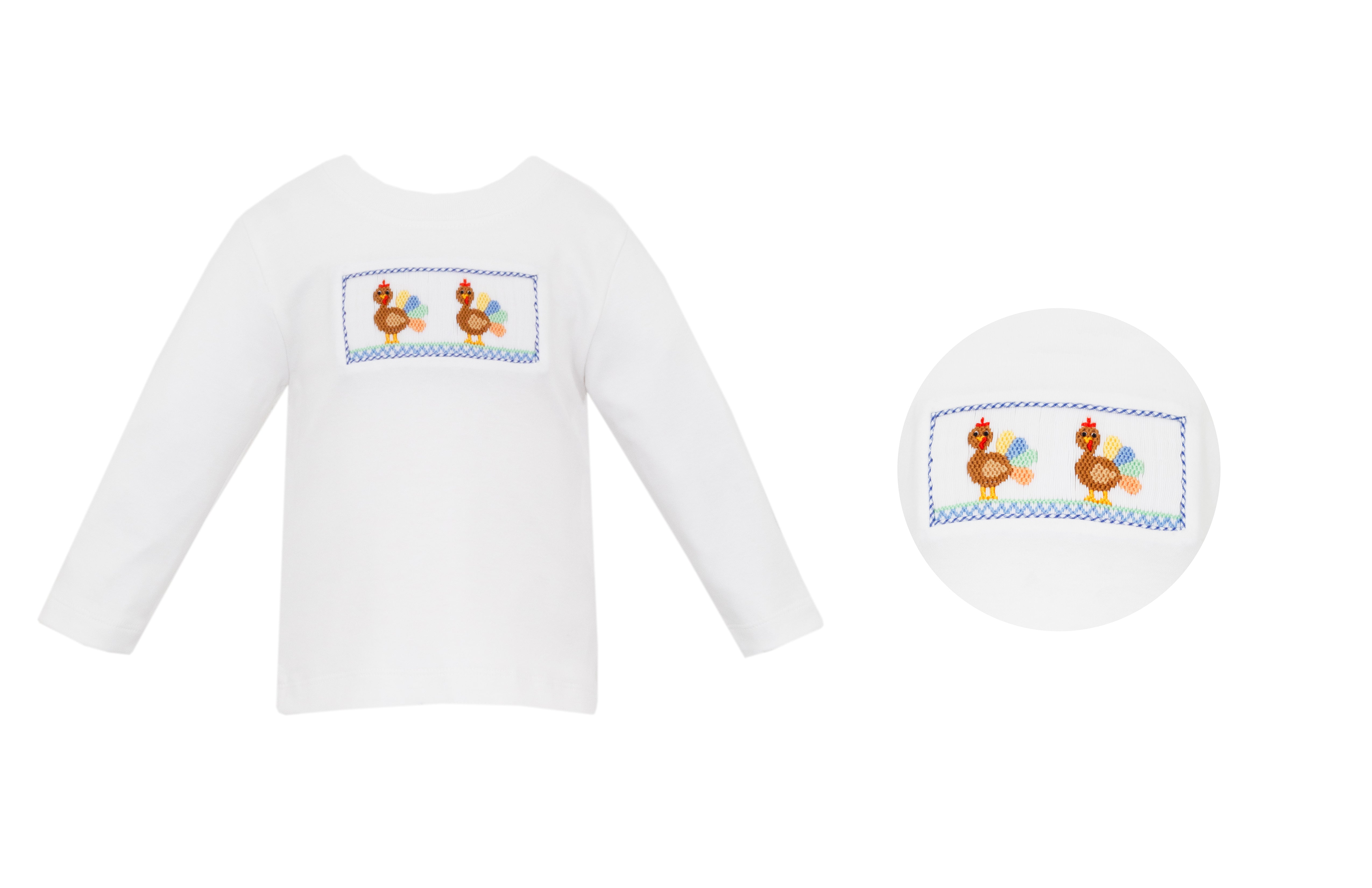 Turkey Smocked Boy's Shirt - Born Childrens Boutique