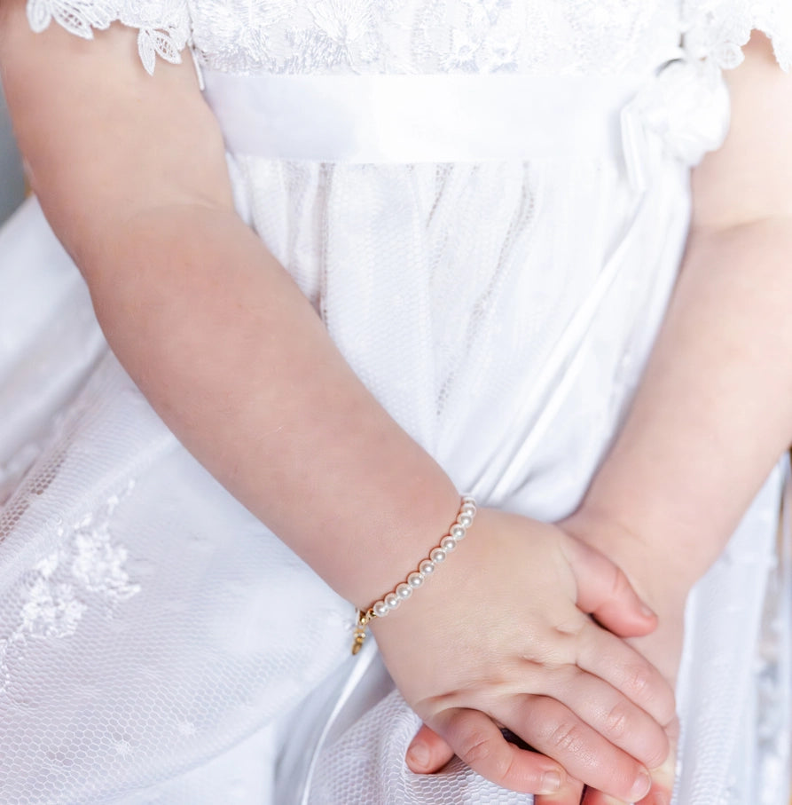 Gold Plated Pearl Bracelet - Born Childrens Boutique