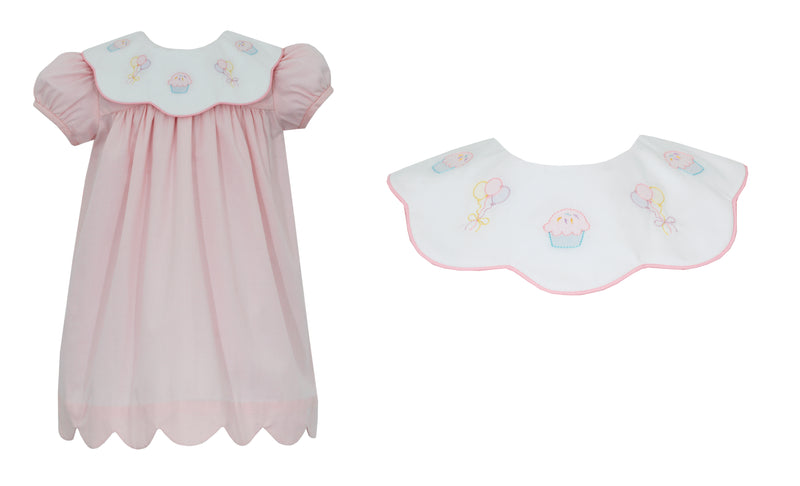 203D Pink Gingham Birday Dress - Born Childrens Boutique