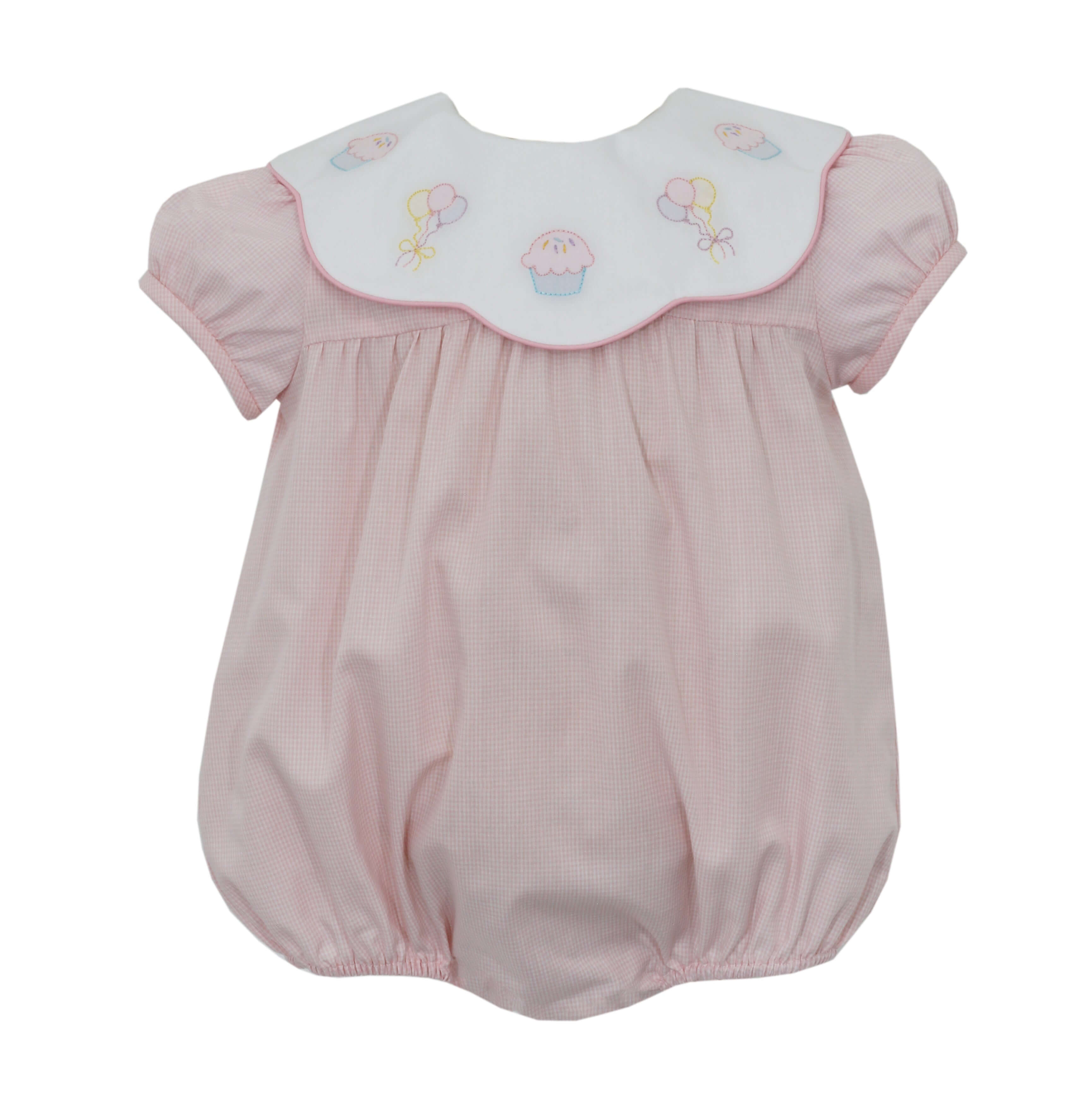 Pink Gingham Birthday Bubble - Born Childrens Boutique