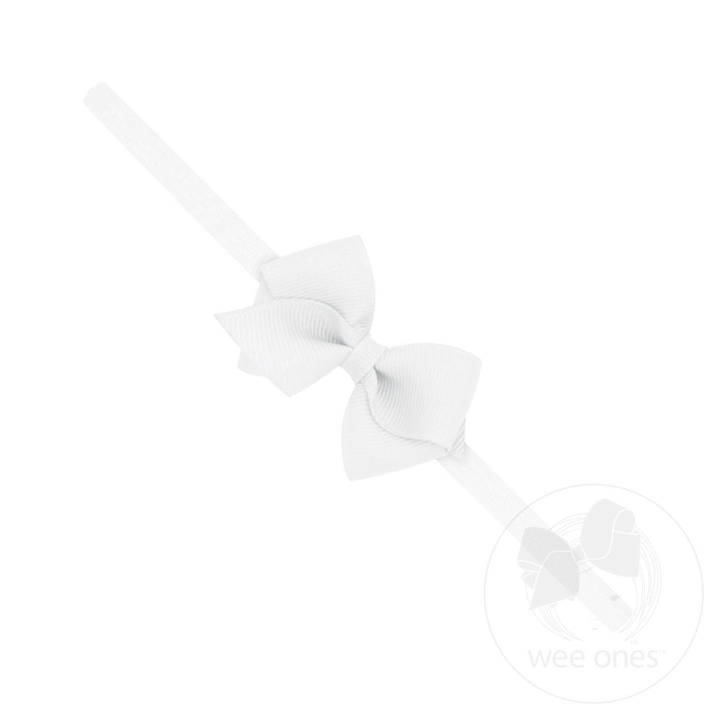 Wee Ones White Bow on Matching Band