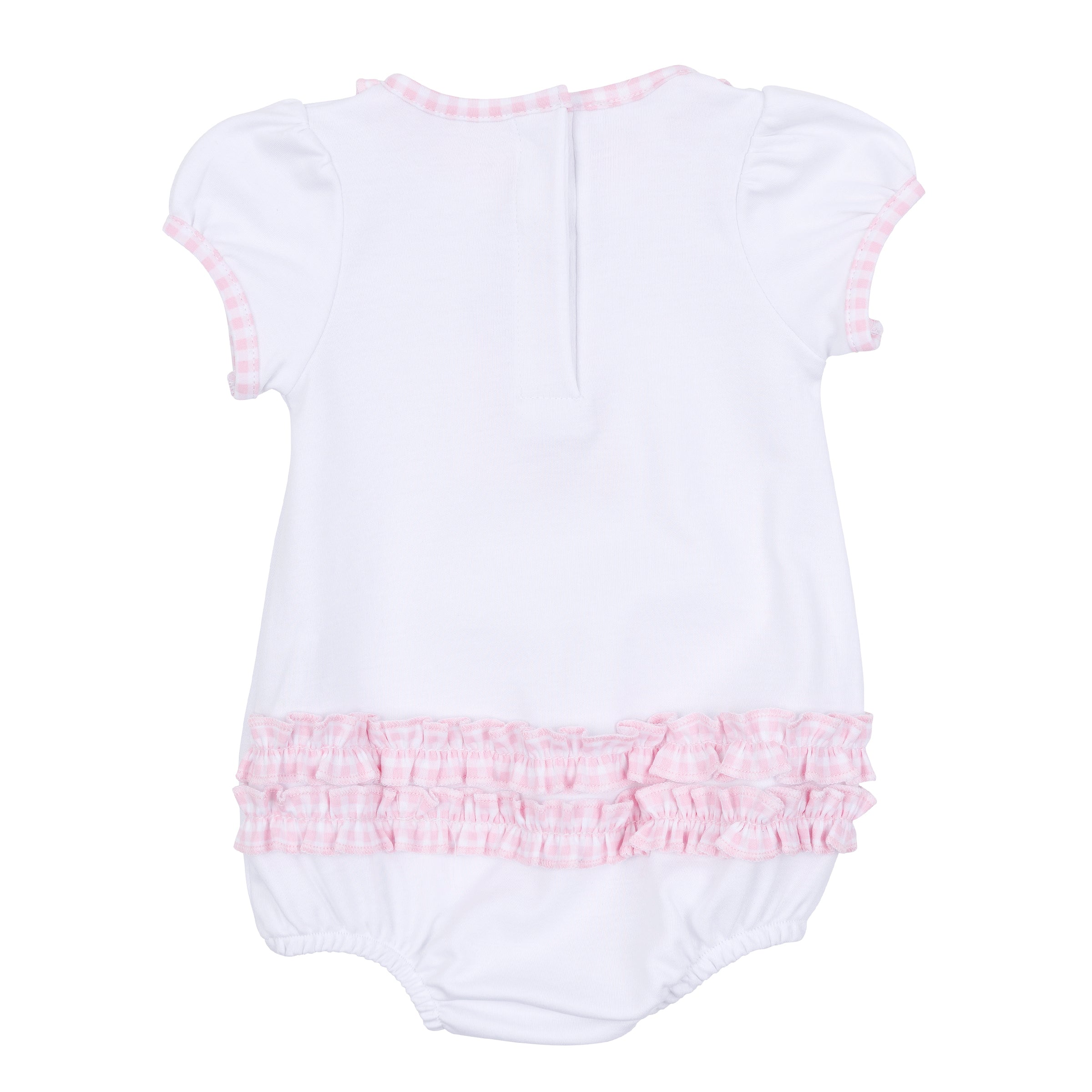 Boo Crew! Applique Ruffle SS Bubble Light Pink - Born Childrens Boutique