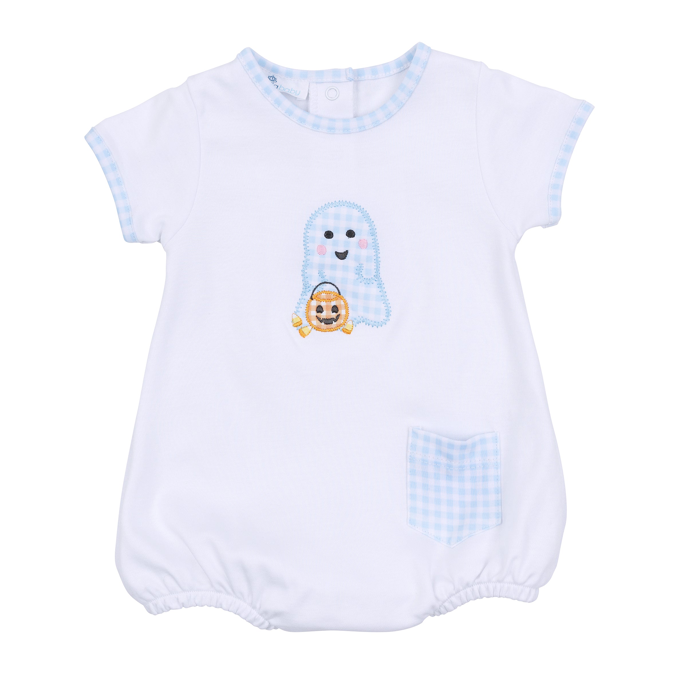 Boo Crew! Applique SS Bubble Light Blue - Born Childrens Boutique
