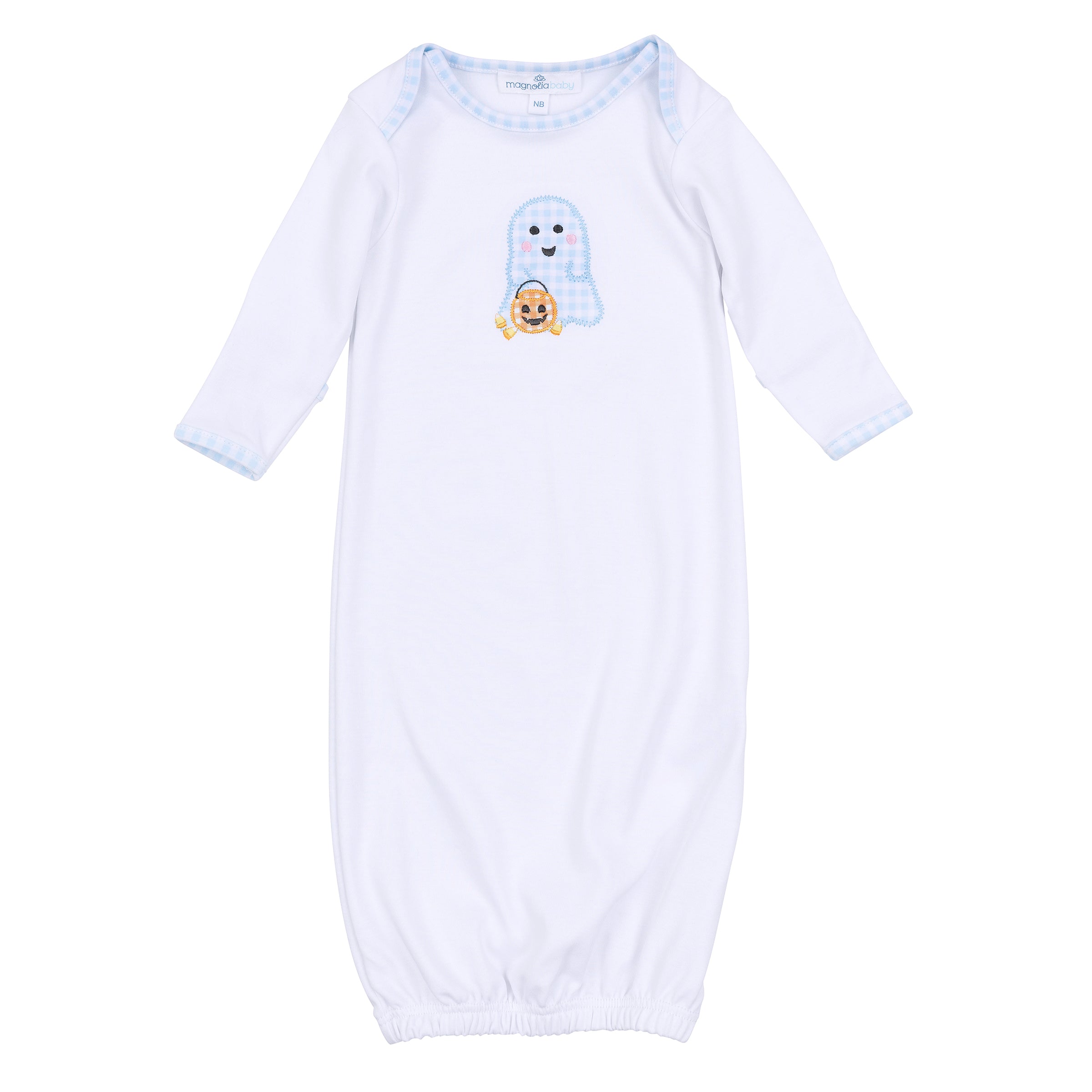 Boo Crew! Applique Lap Gown Light Blue - Born Childrens Boutique