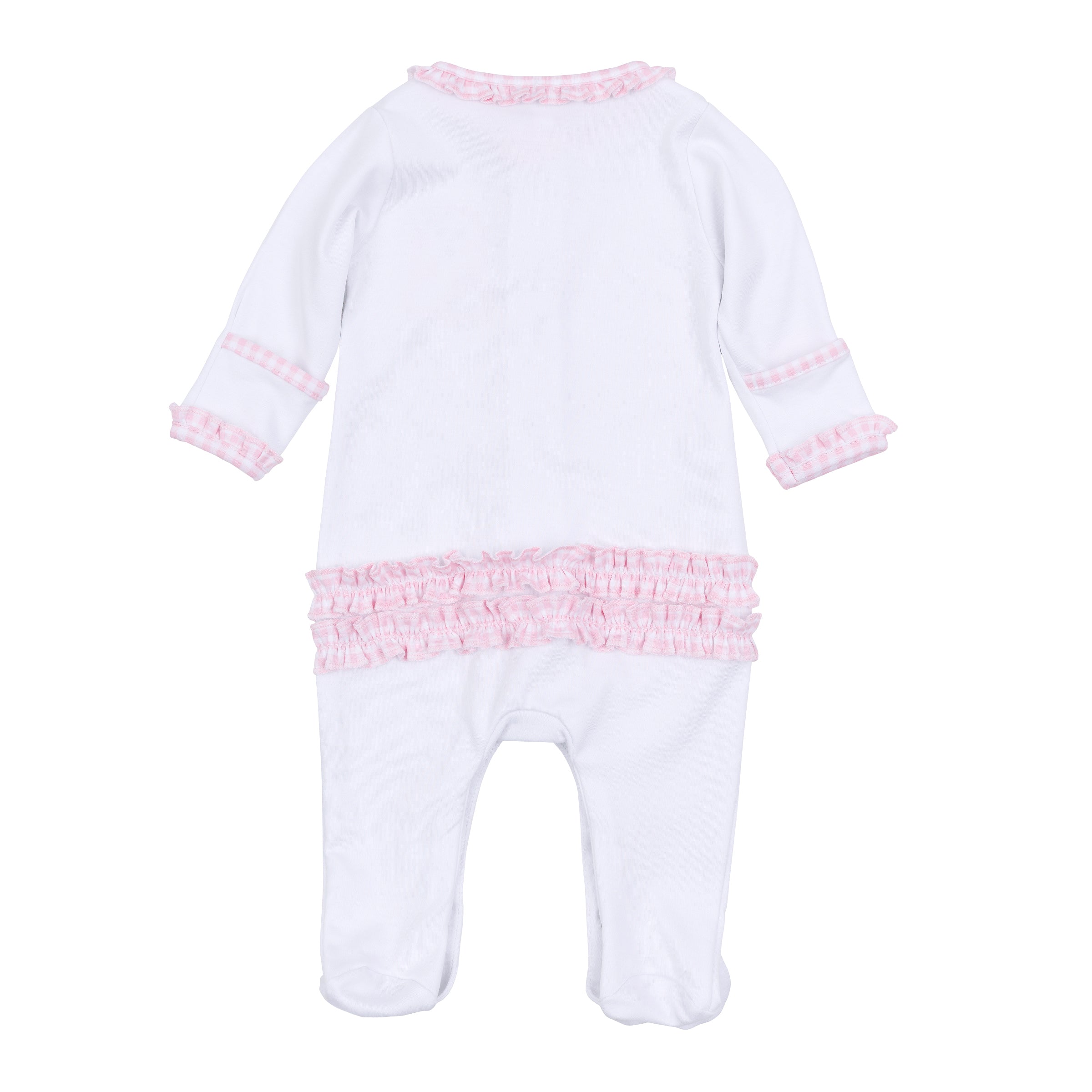 Boo Crew! Applique Ruffle Footie Light Pink - Born Childrens Boutique