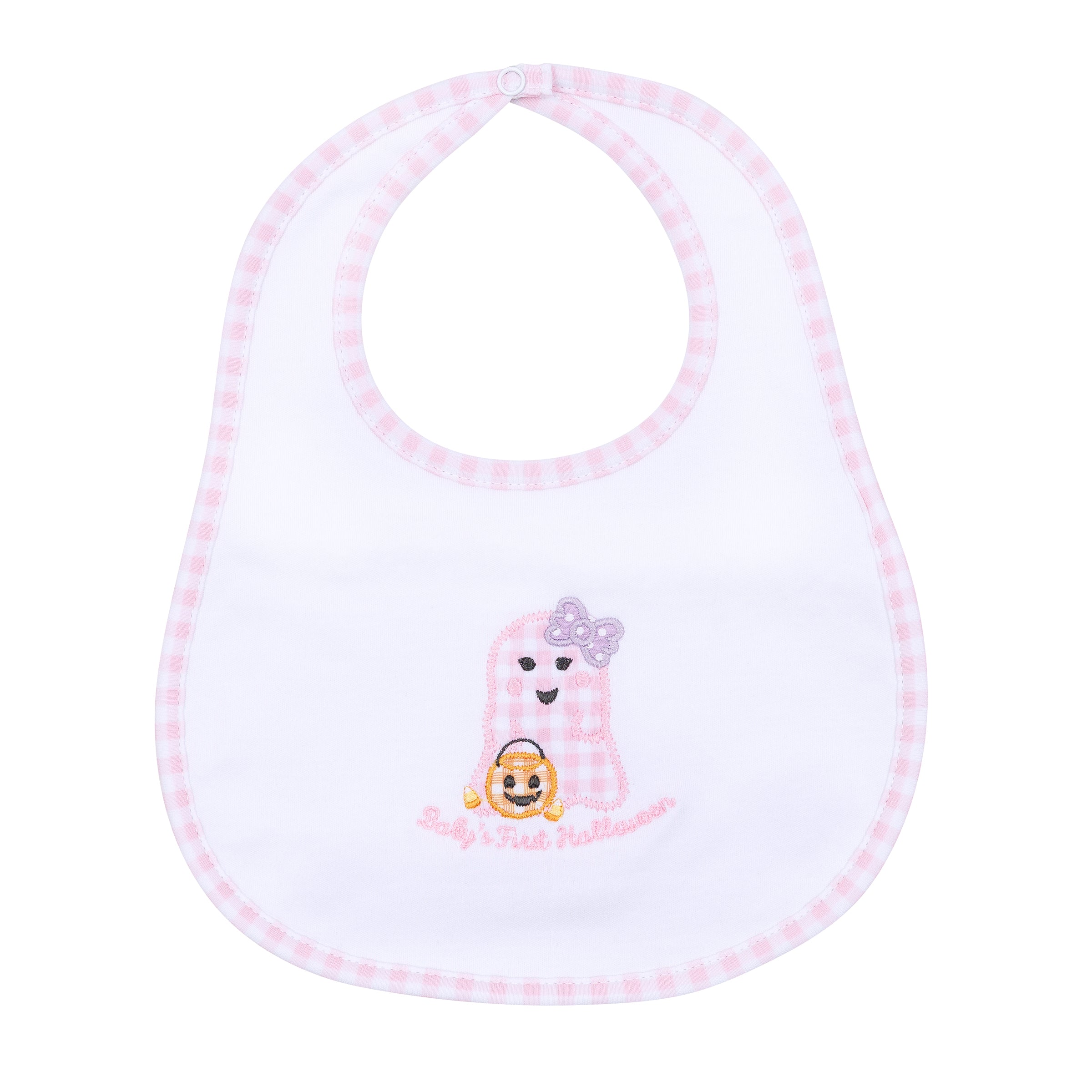 Boo Crew! Applique My First Halloween Light Pink Bib - Born Childrens Boutique