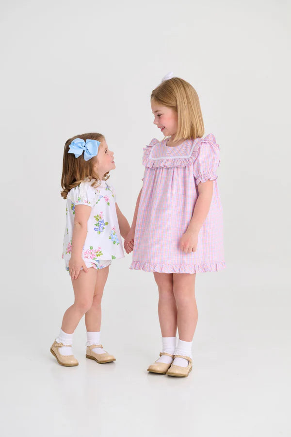 Debbie Dress - Woodstock Park Plaid with Worth Avenue White - Born Childrens Boutique