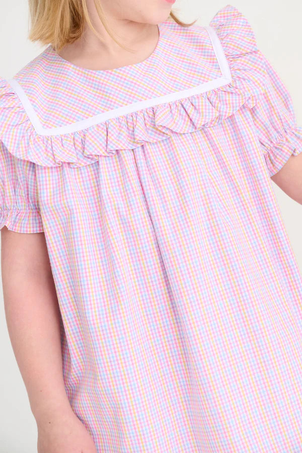 Debbie Dress - Woodstock Park Plaid with Worth Avenue White - Born Childrens Boutique