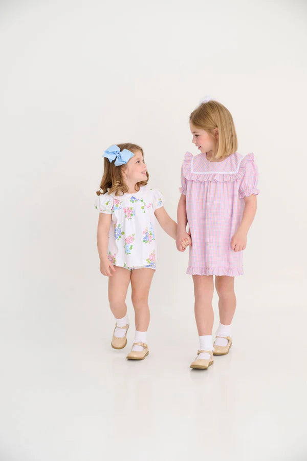 Debbie Dress - Woodstock Park Plaid with Worth Avenue White - Born Childrens Boutique