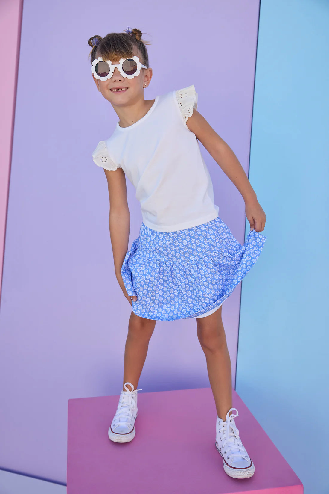 Eyelet Tank - White - Born Childrens Boutique