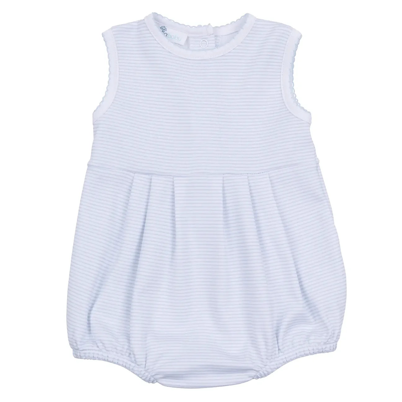Mini Stripes Blue Sleeveless Bubble - Born Childrens Boutique