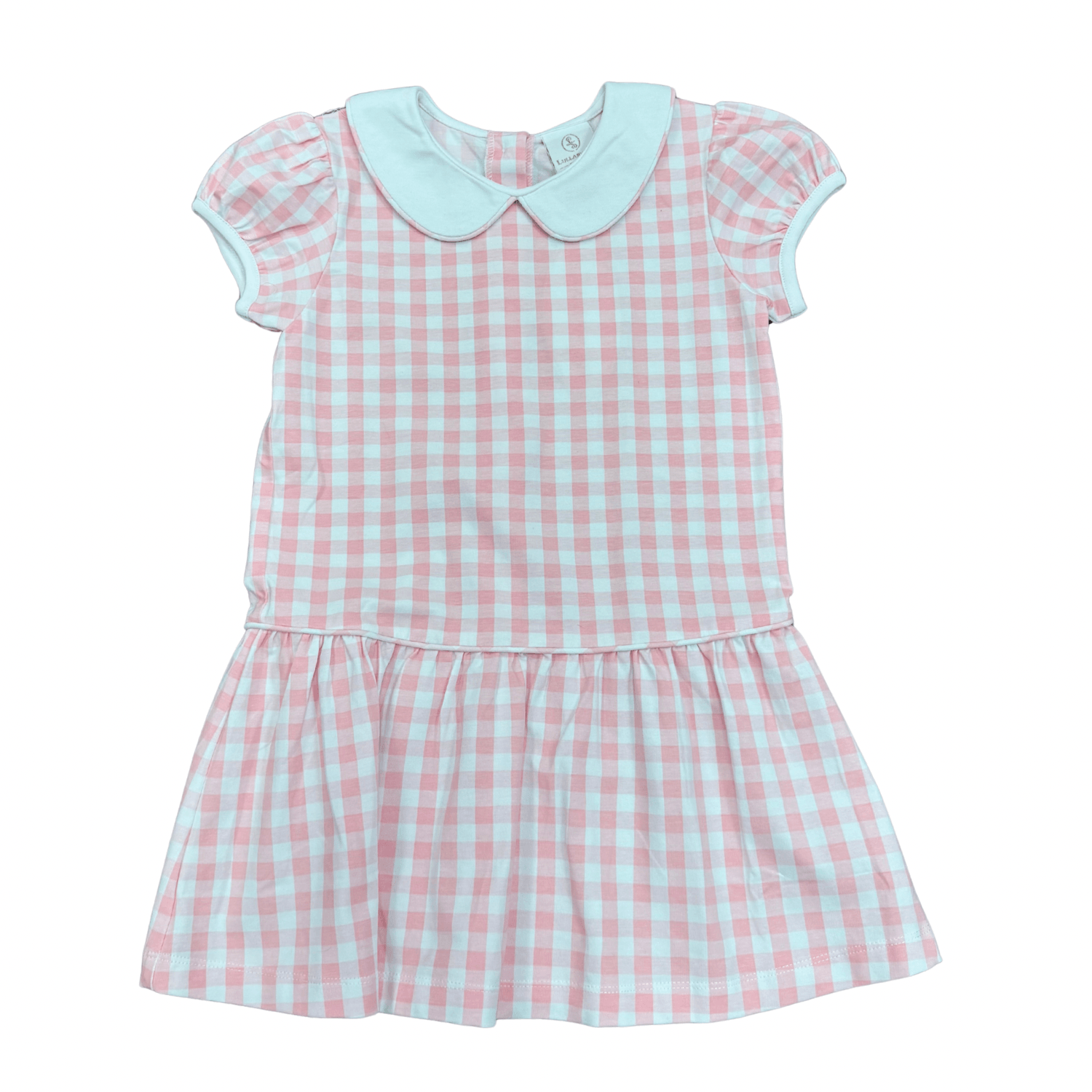Emily Dropwaist Dress - Blushing Pink Buffalo Check - Born Childrens Boutique