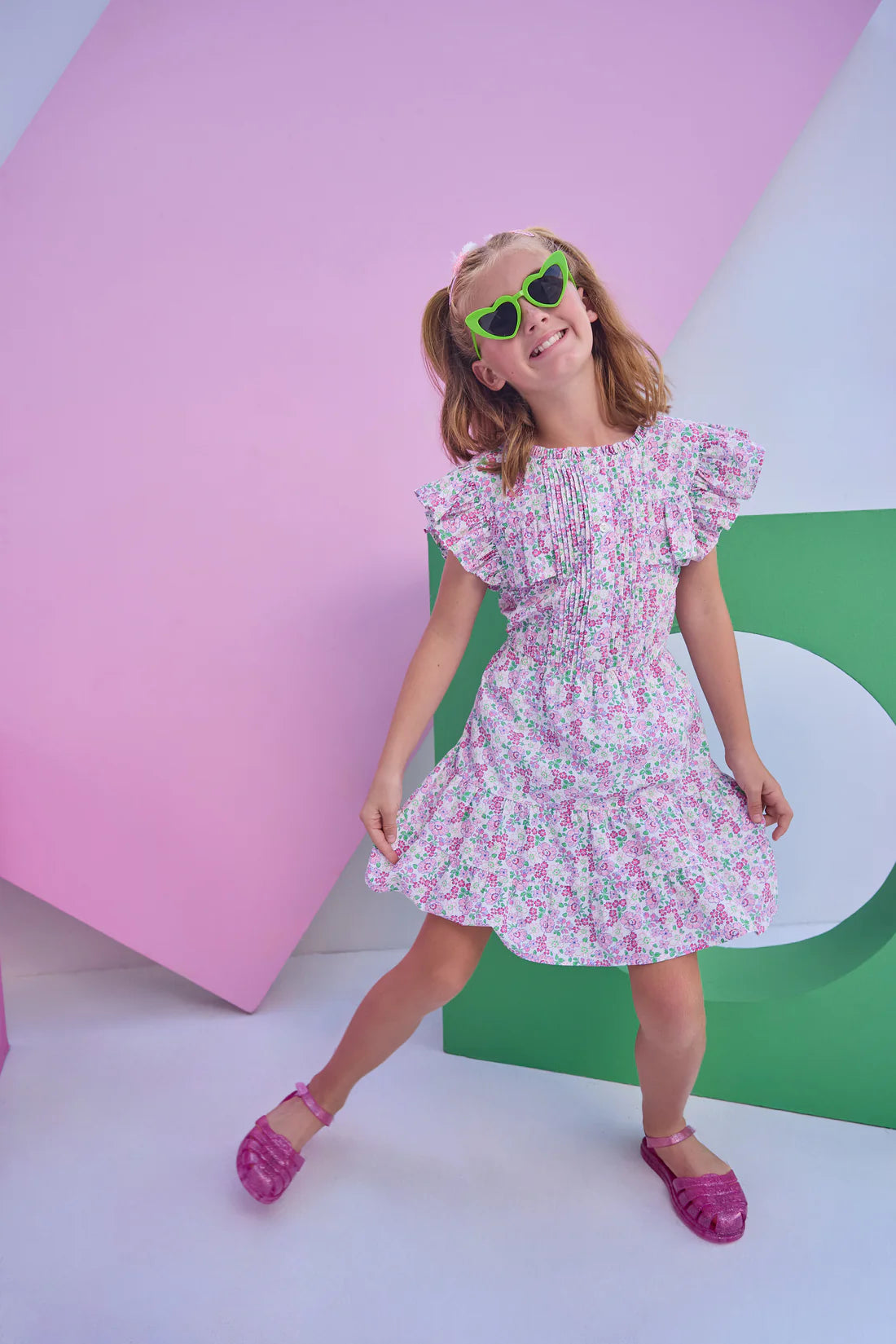 Rodeo Dress - Pink Bloomsbury Blossoms - Born Childrens Boutique