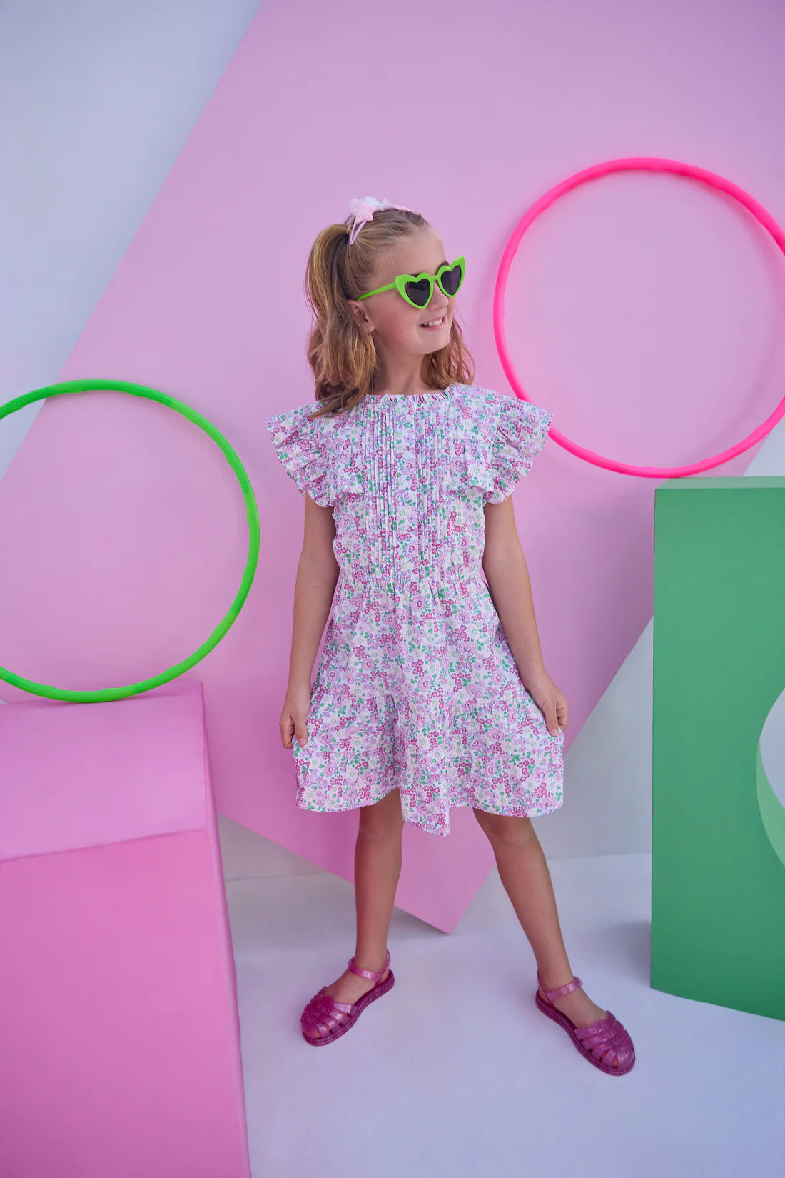 Rodeo Dress - Pink Bloomsbury Blossoms - Born Childrens Boutique