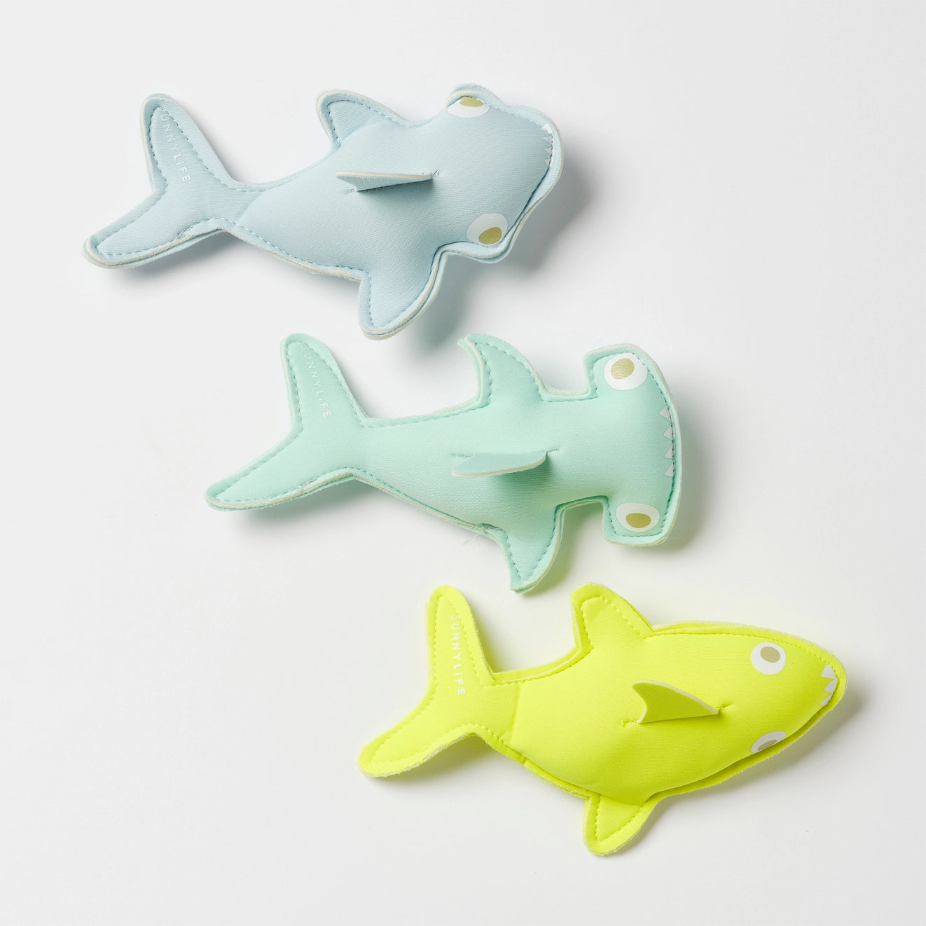Salty the Shark Dive Buddies Aqua Neon Yellow Set of 3 - Born Childrens Boutique
