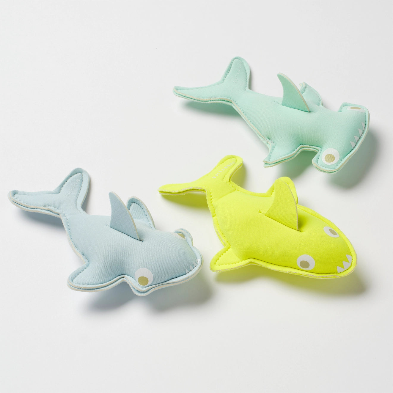 Salty the Shark Dive Buddies Aqua Neon Yellow Set of 3 - Born Childrens Boutique