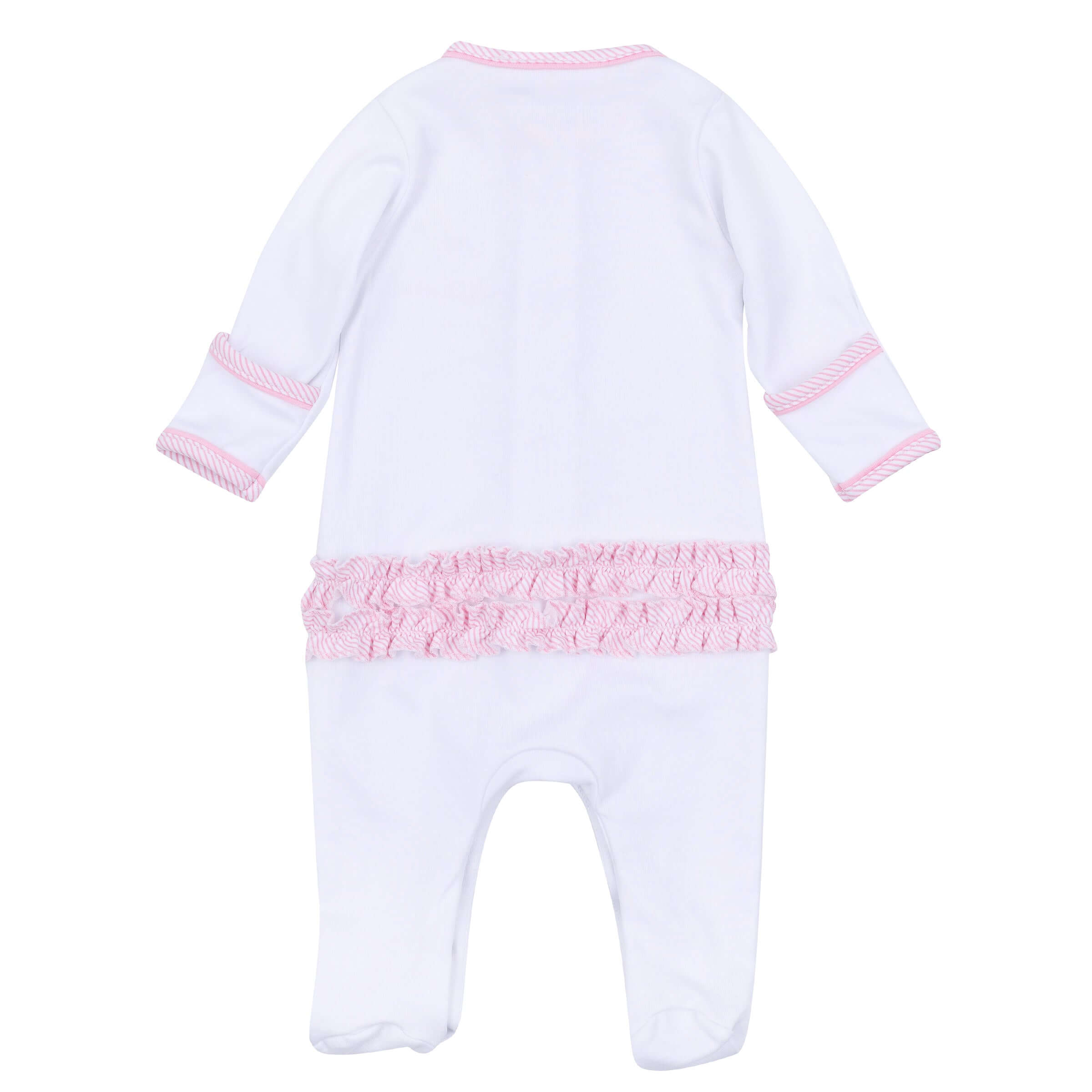 Santa Baby Emb Baby's First Christmas Ruffle Footie Pk - Born Childrens Boutique