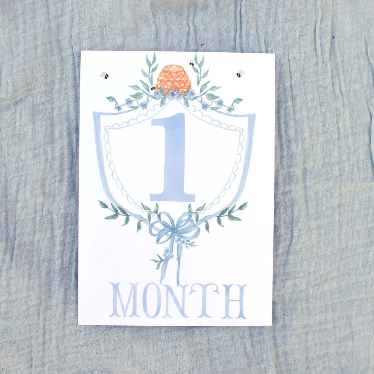 Baby Milestone Scripture Cards for Memory Keeping - Blue - Born Childrens Boutique