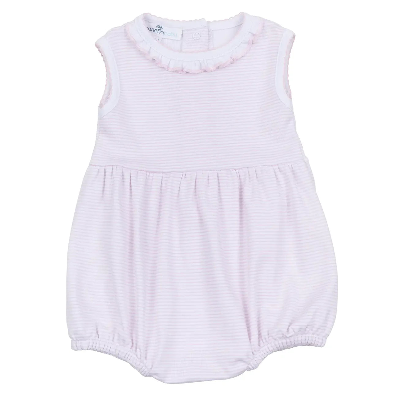 Mini Stripes Pink Sleeveless Bubble - Born Childrens Boutique