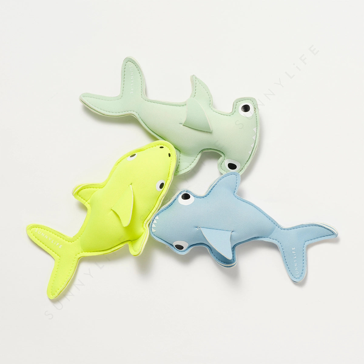 Salty the Shark Dive Buddies Aqua Neon Yellow Set of 3 - Born Childrens Boutique