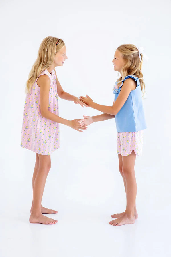 Sleeveless Dowell Day Dress - Central Park Posies & Worth Avenue White - Born Childrens Boutique