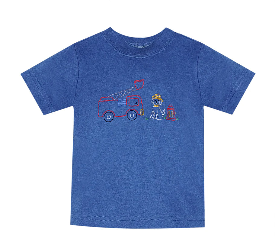 Houston Shirt - Dog w/ Firetruck - Born Childrens Boutique