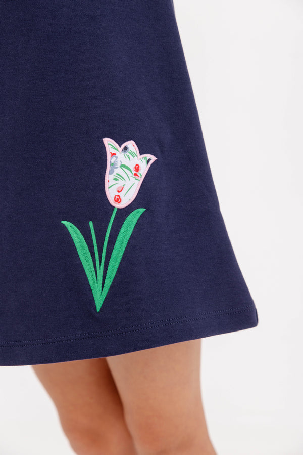 Tatum's Turtleneck Dress Nantucket Navy Tulip