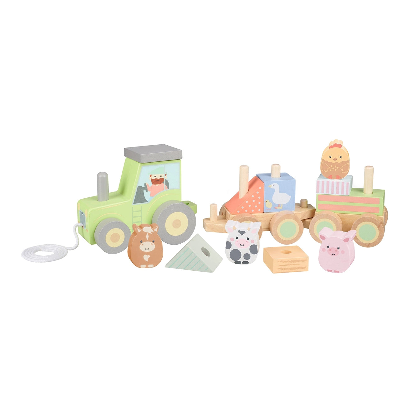 Puzzle Train Wooden Tractor - Born Childrens Boutique