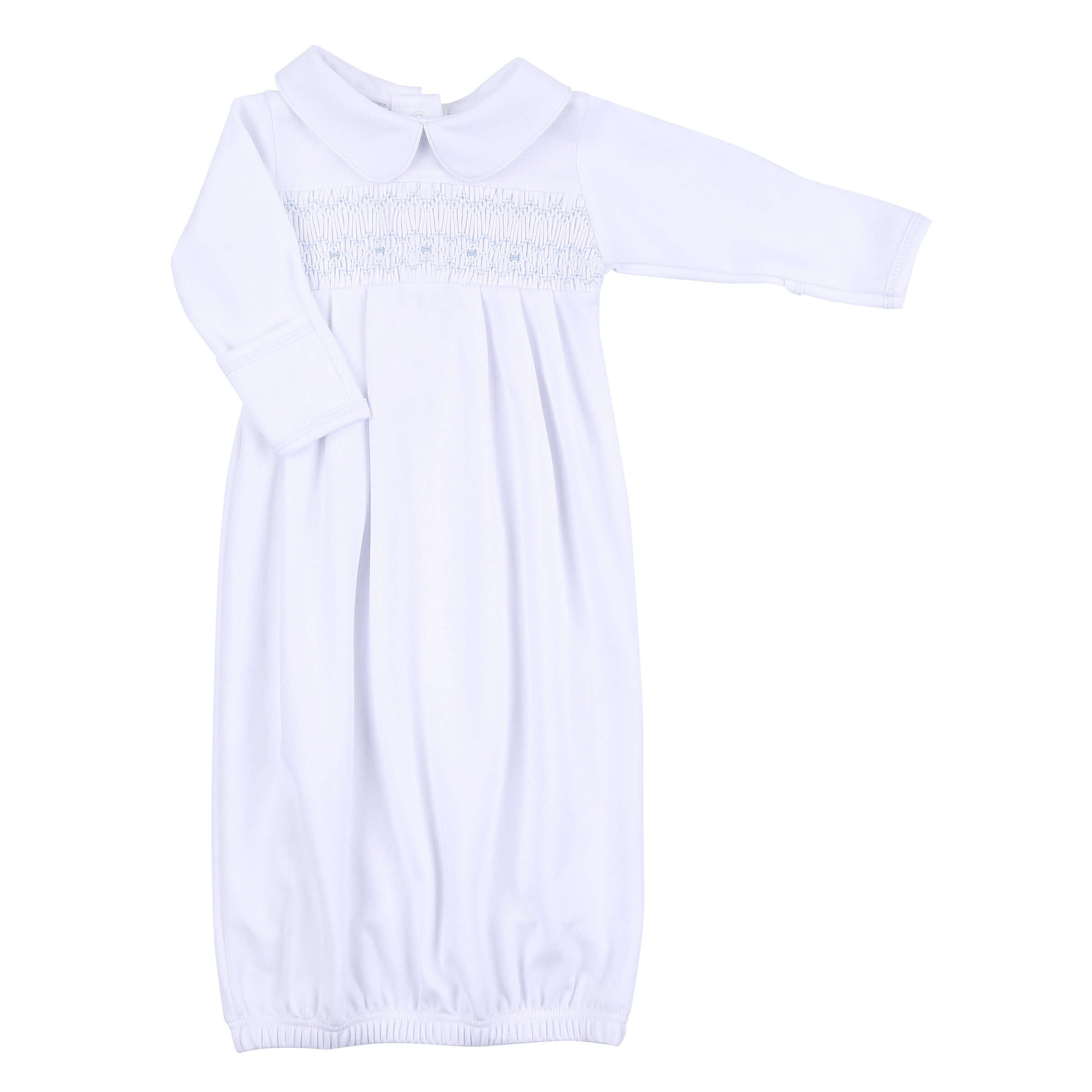 Alice Andrew Smocked Pleated Gown Blue - Born Childrens Boutique
