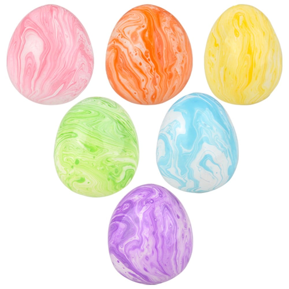 2.5" Squish and Stretch Marbleized Easter Egg Squishy Toys - Born Childrens Boutique