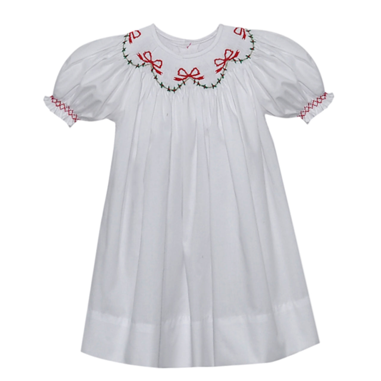Cate Bishop Dress - Christmas Ribbons - Born Childrens Boutique
