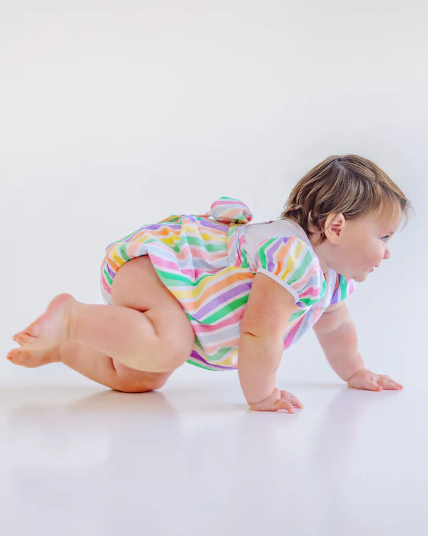 Short Sleeve Brigantine Bubble - Southampton Stripe with Worth Avenue White - Born Childrens Boutique