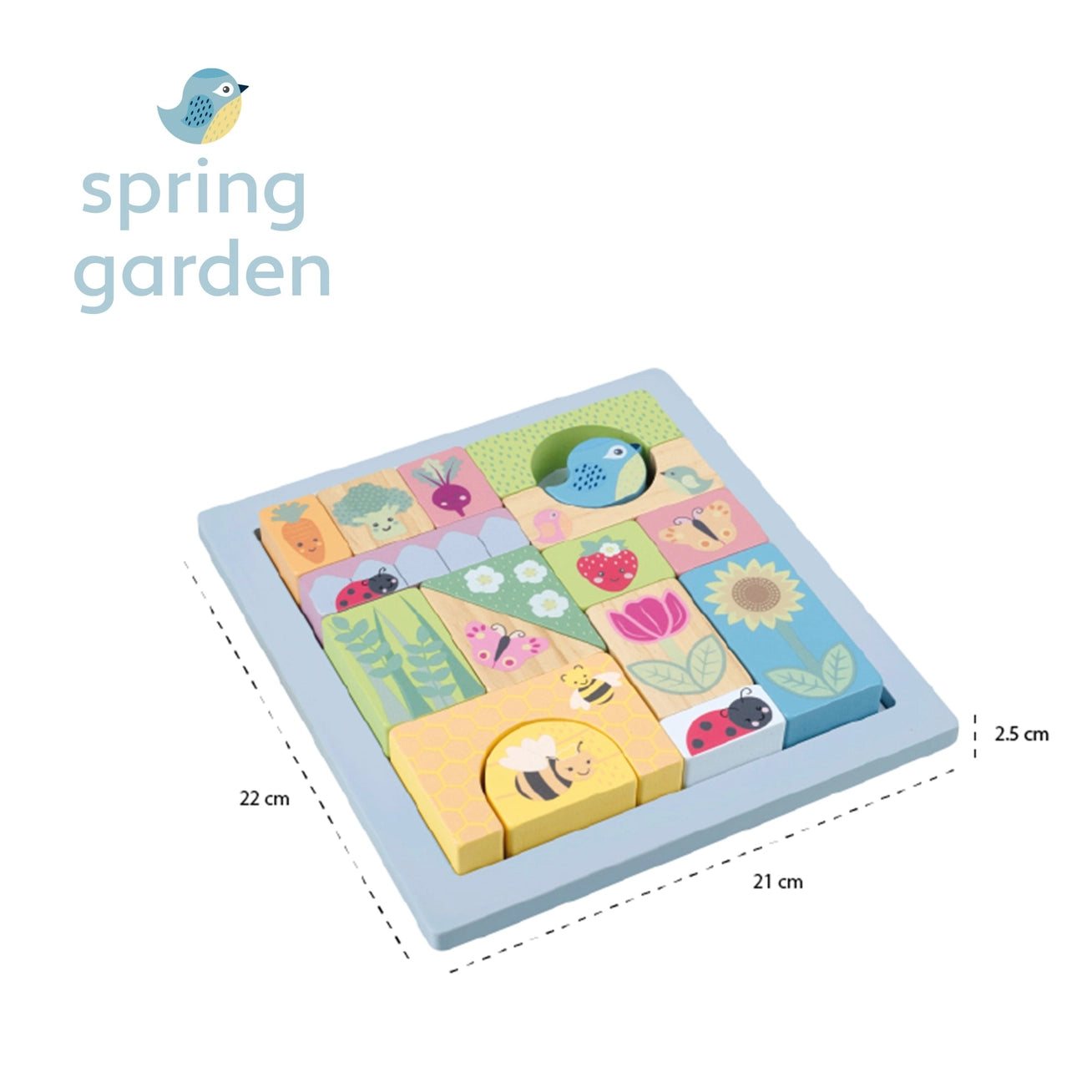 Spring Garden Block Wooden Puzzle - Born Childrens Boutique