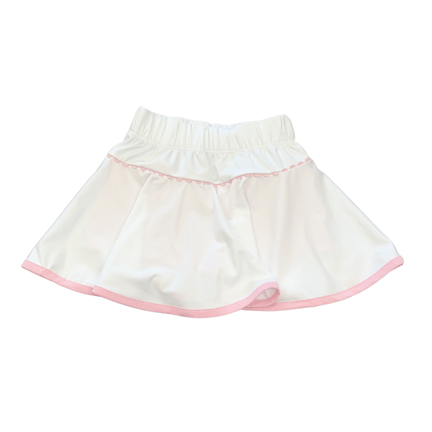Quinn Skort - White with Light Pink - Born Childrens Boutique