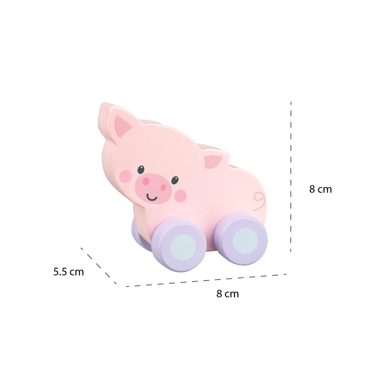 Pig First Wooden Push Toy - Born Childrens Boutique