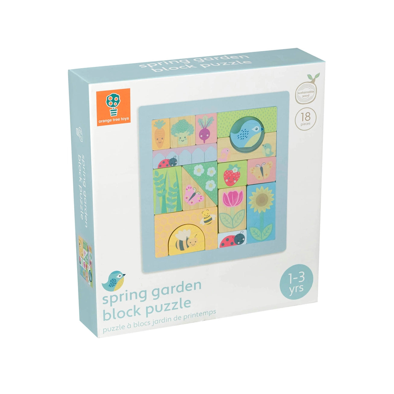 Spring Garden Block Wooden Puzzle - Born Childrens Boutique