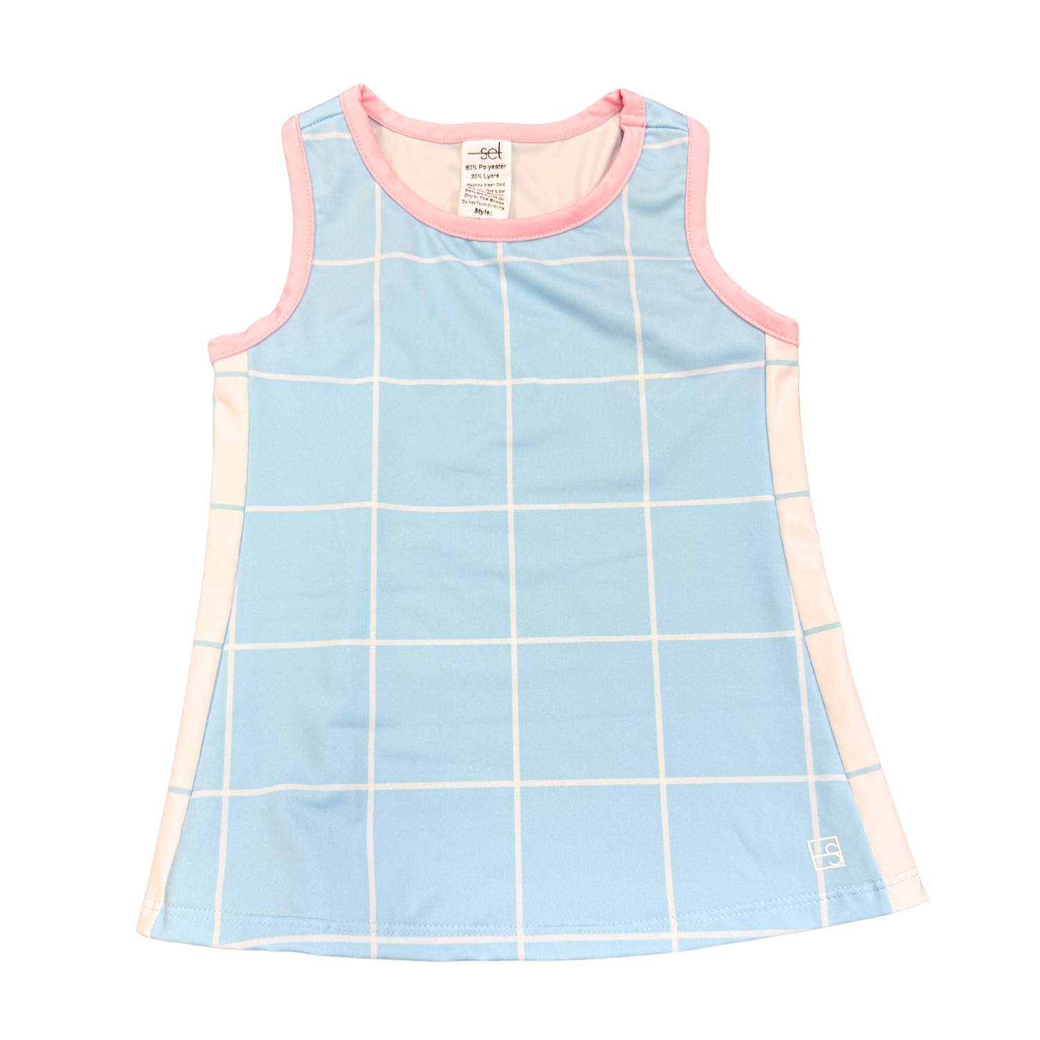 Tori Tank - Blue Windowpane - Born Childrens Boutique