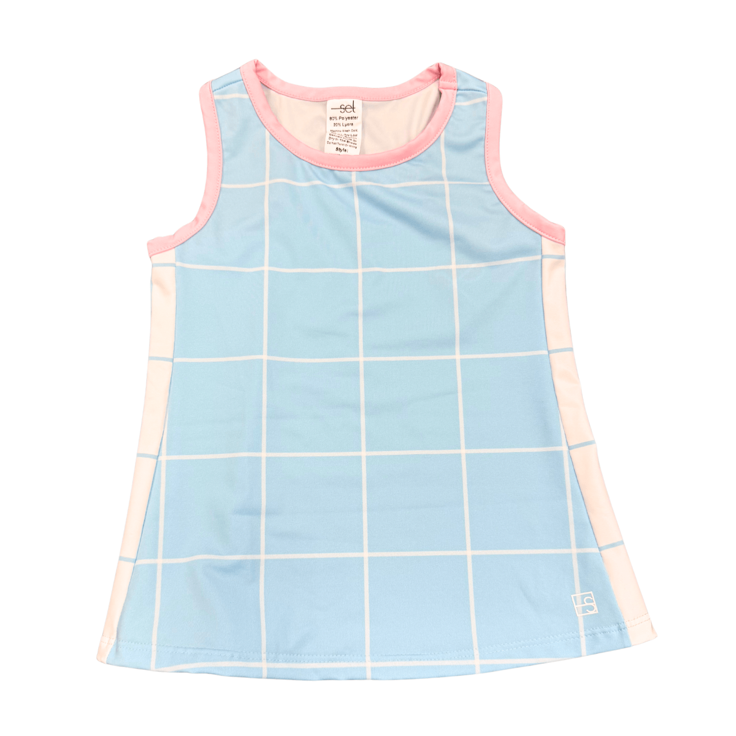 Tori Tank - Blue Windowpane - Born Childrens Boutique