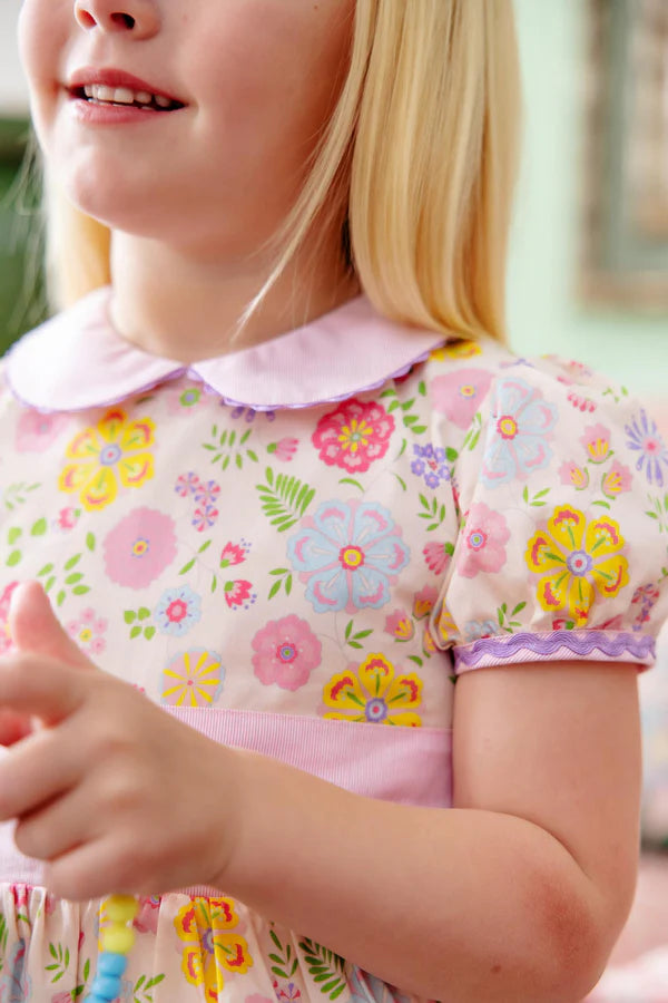 Cindy Lou Sash Dress - Boca Grande Begonia - Born Childrens Boutique